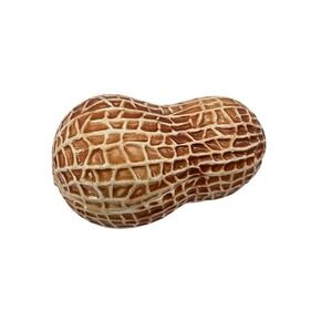 Vintage Fitz and Floyd Ceramic Peanut Trinket Box Lidded Dish Japan FF Brown